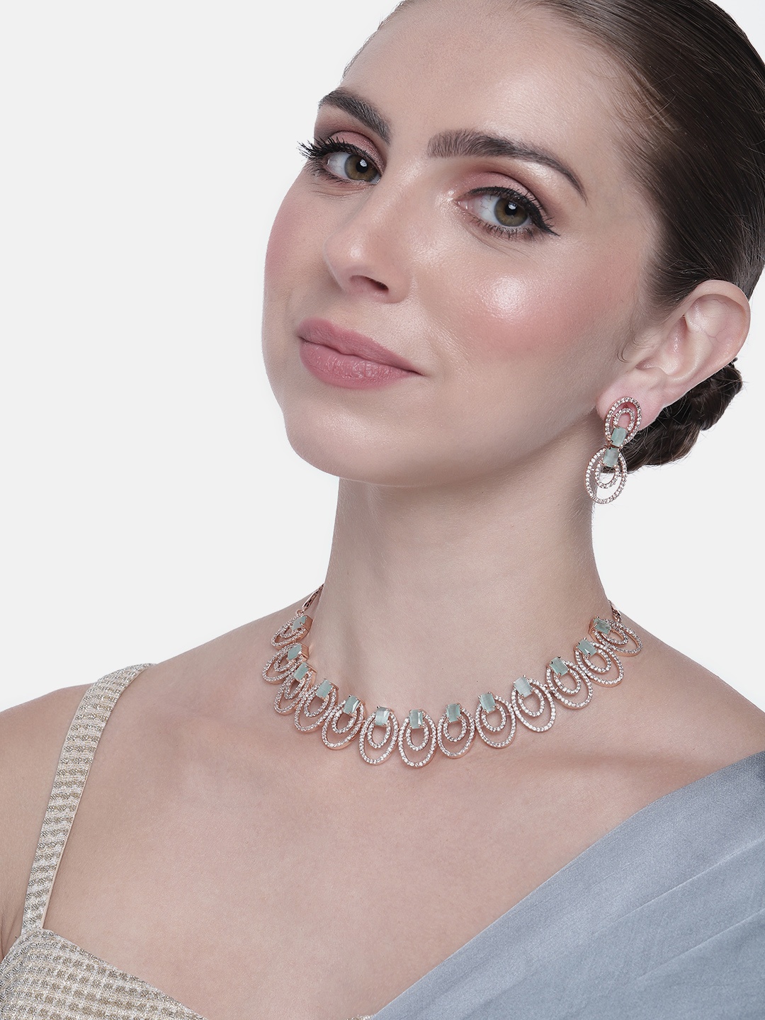 

Estele Rose Gold-Plated CZ Jewellery Set