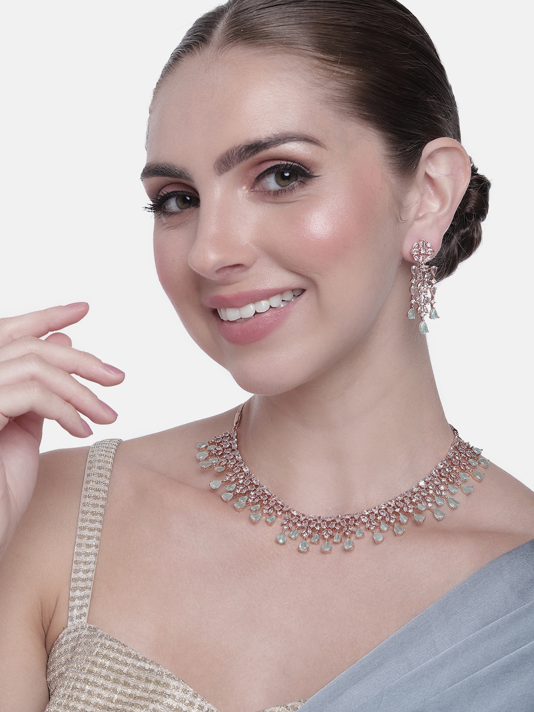 

Estele Rose Gold-Plated CZ Jewellery Set