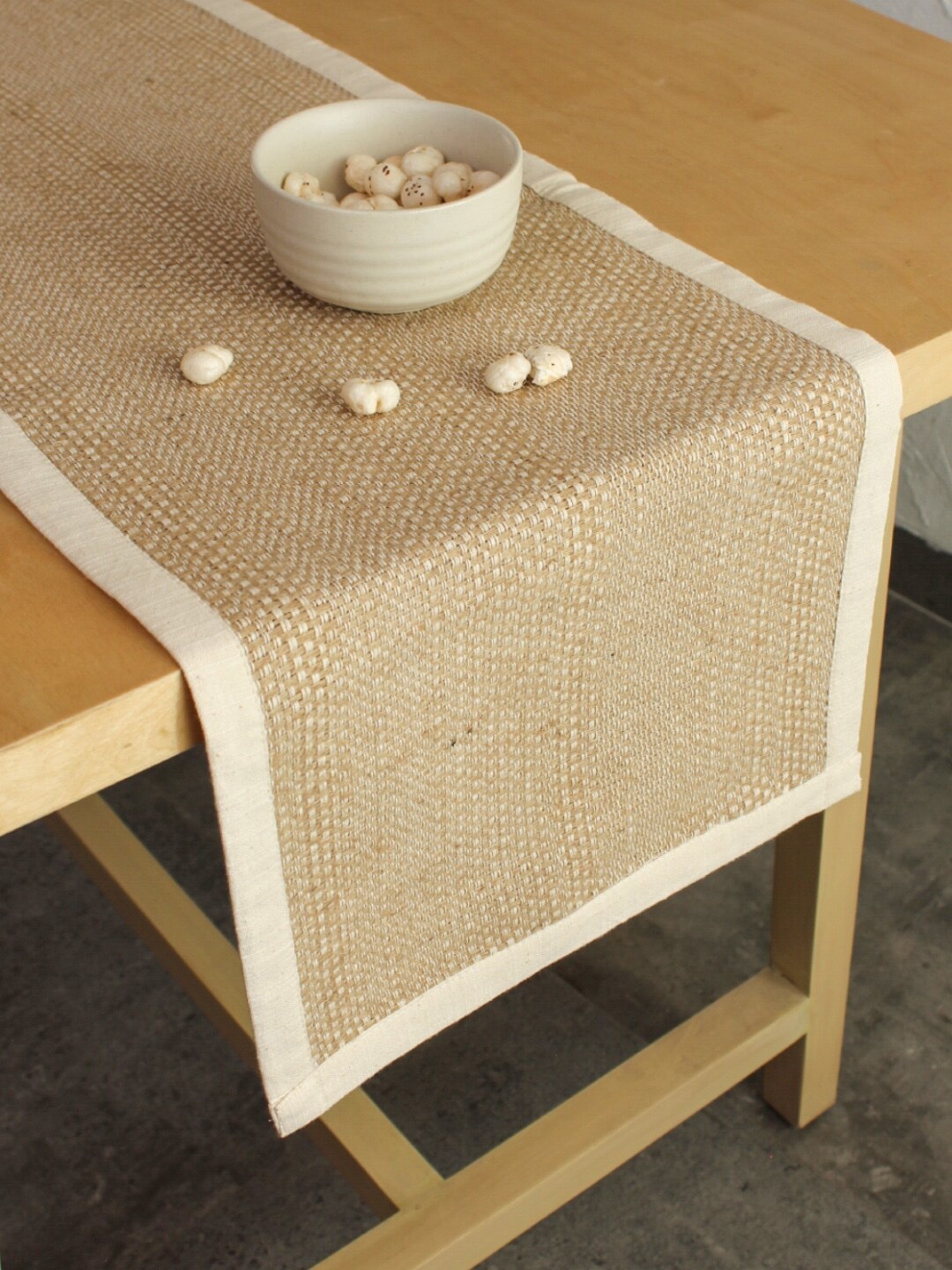 

House This Saddle 3 Pcs Coffee Brown & Beige Candle Stand & Runner Gift Box