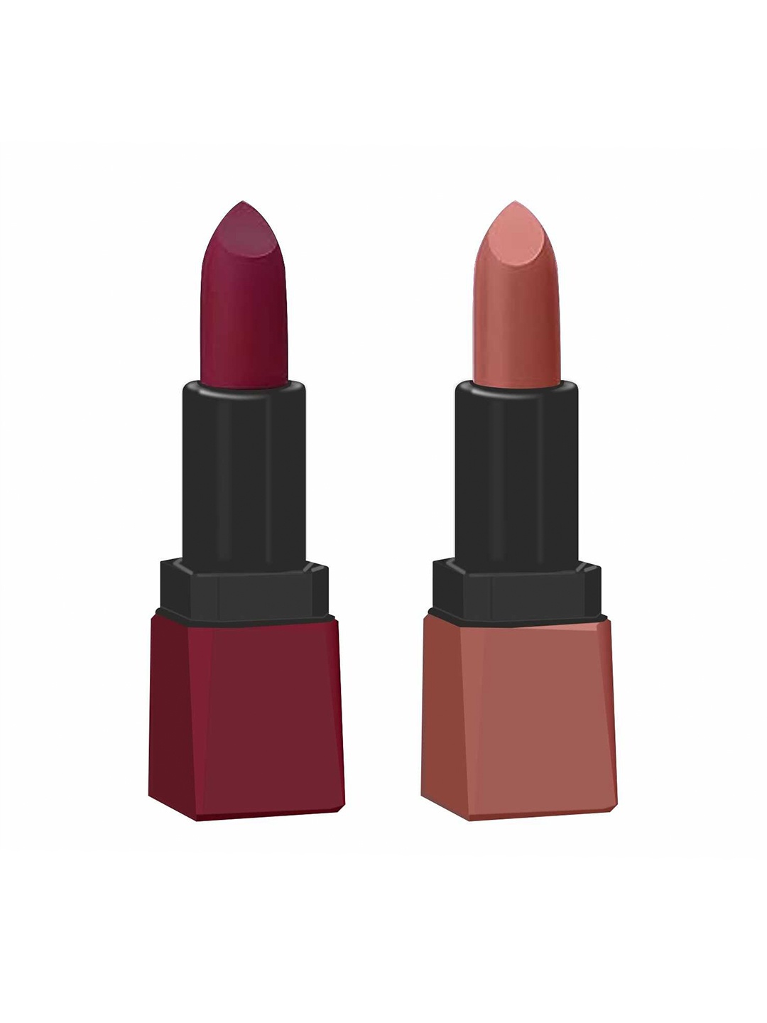 

krayons Set Of 2 Intense Matte Velvet Touche Waterproof & Long Lasting Lipsticks, Maroon
