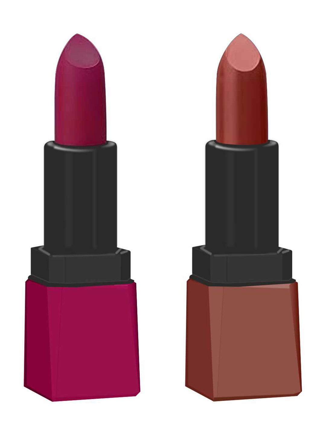 

krayons Set Of 2 Intense Matte Velvet Touche Waterproof & Long Lasting Lipsticks, Pink