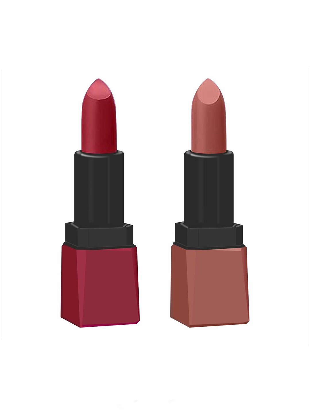 

krayons Set of 2 Intense Matte Lipstick - Scarlet Red 303 & Nude Beige 306