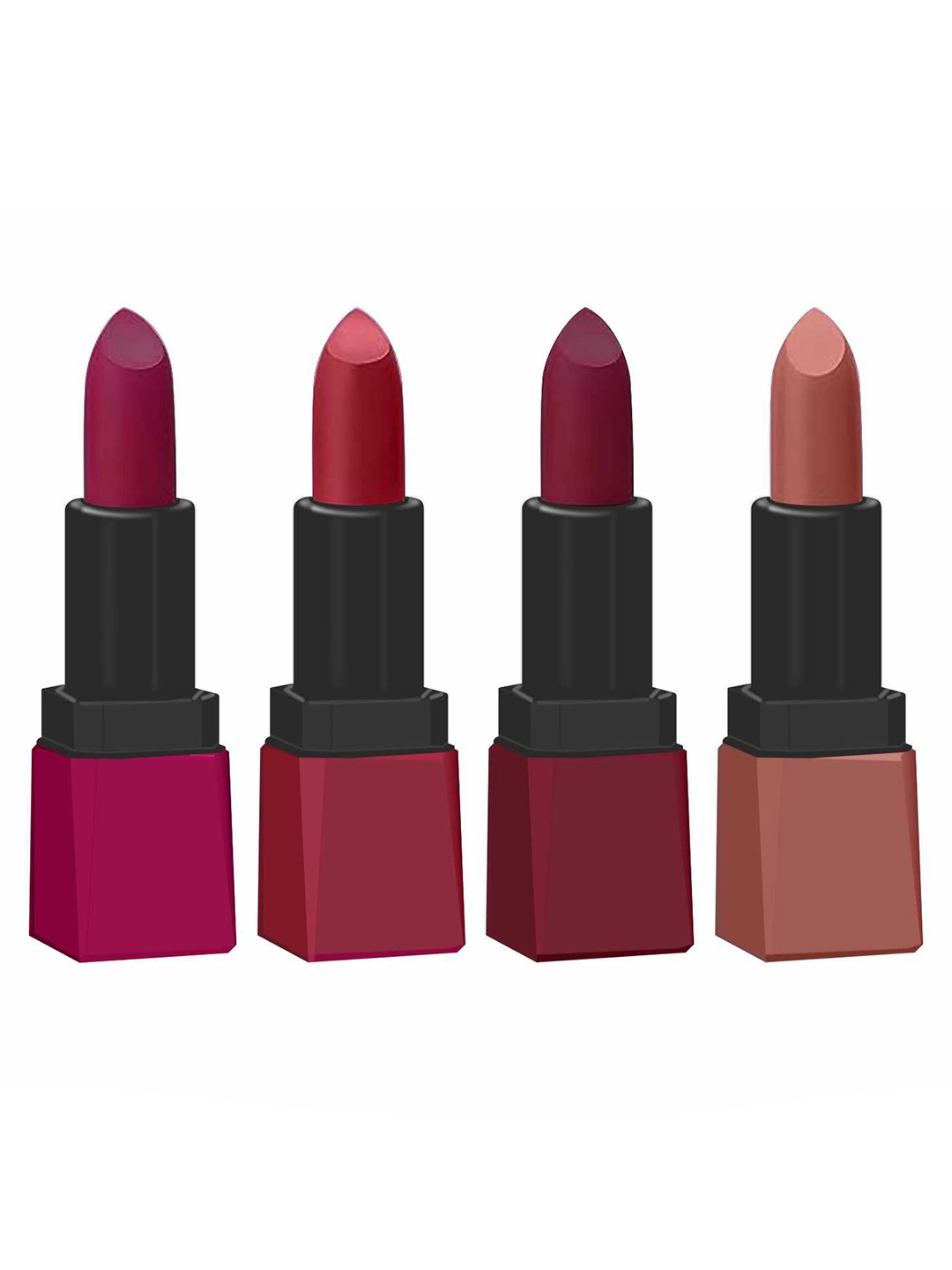 

krayons Set Of 4 Intense Matte Velvet Touche Waterproof & Long Lasting Lipsticks, Red