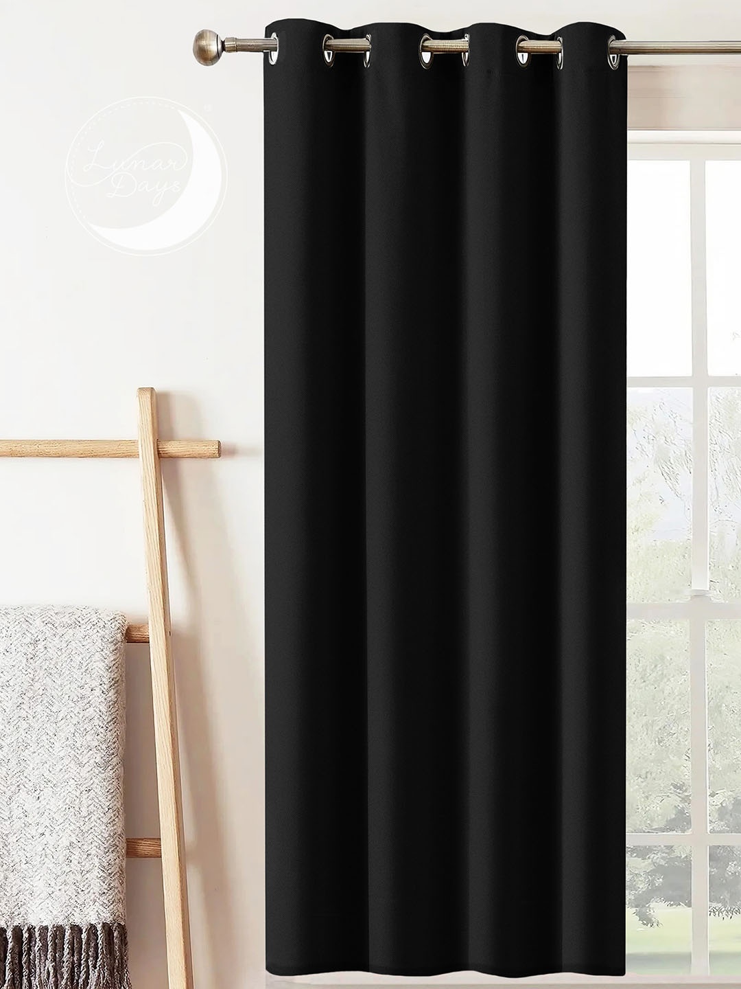 

Lunar Days Black Black Out Window Curtain