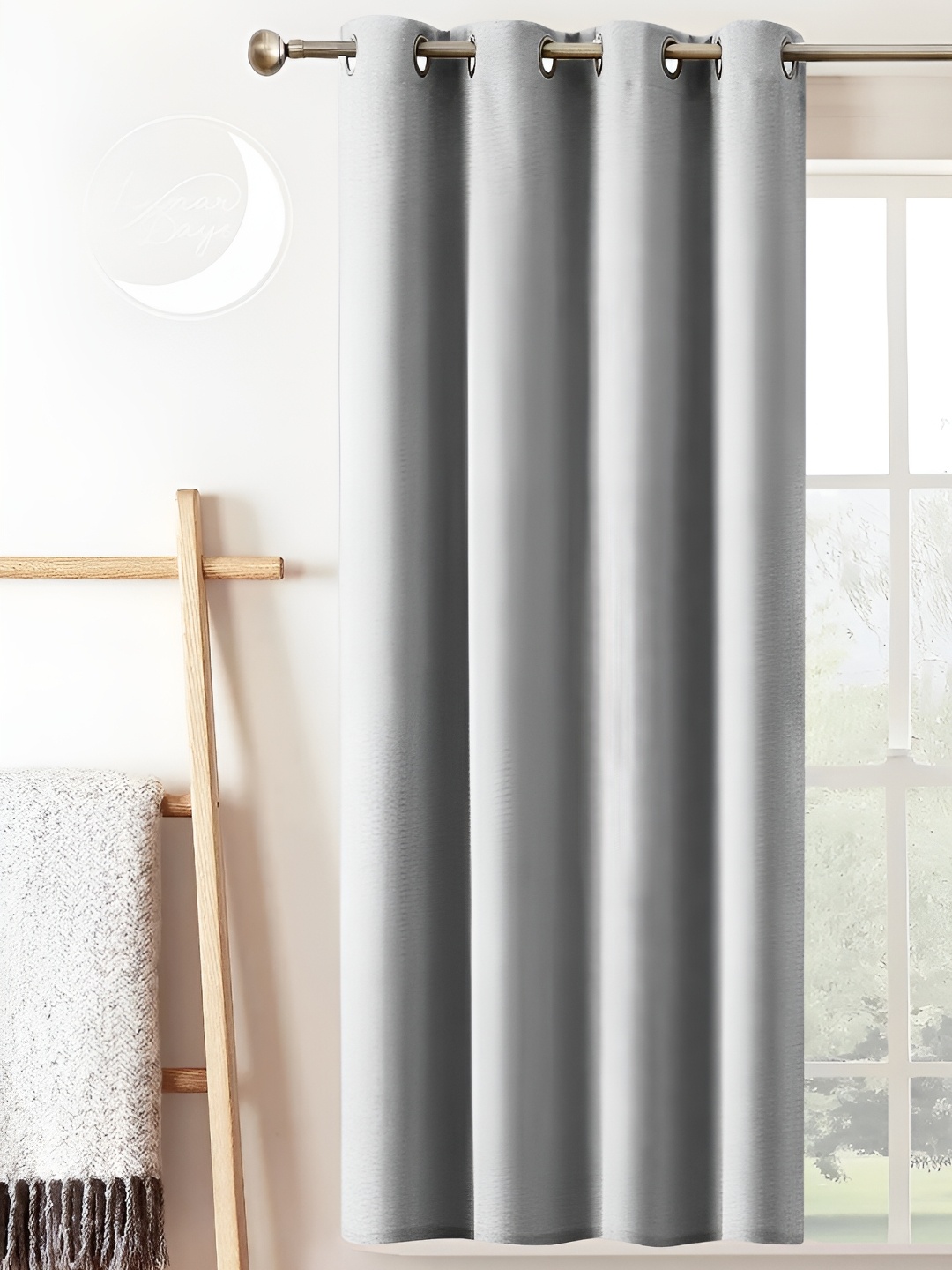 

Lunar Days Silver-Toned Black Out Door Curtain