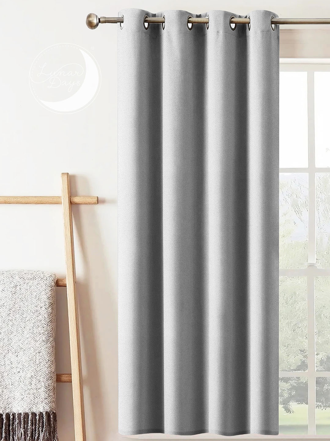 

Lunar Days Grey Black Out Window Curtain