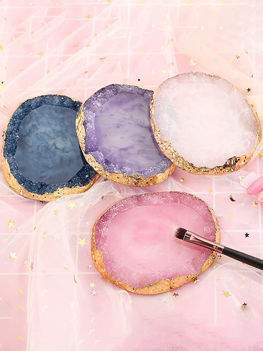 

FEELHIGH Resin Nail Art Nail polish Mixing Palette - 01, Purple