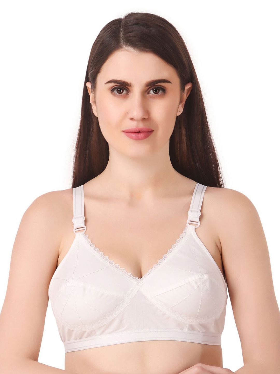 

CHILEELIFE Full Coverage Everyday Bra Pure Cotton With All Day Comfort, White