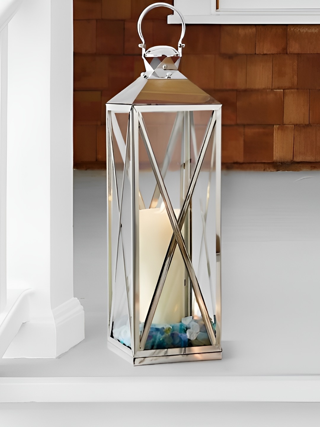 

OPAXA LIVING Transparent Serene Decorative Table Lamp, Silver