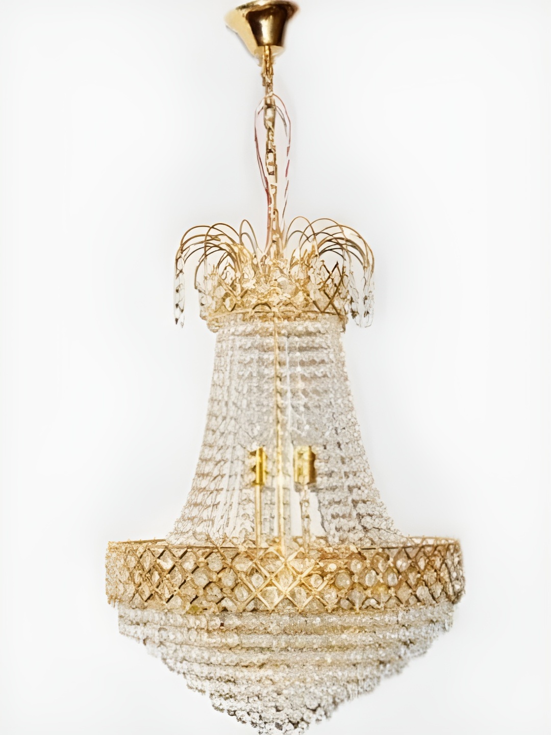 

SHRI MAHAL ANTIQUES Gold Toned Abstract Shaped Contemporary Ceiling Lamp