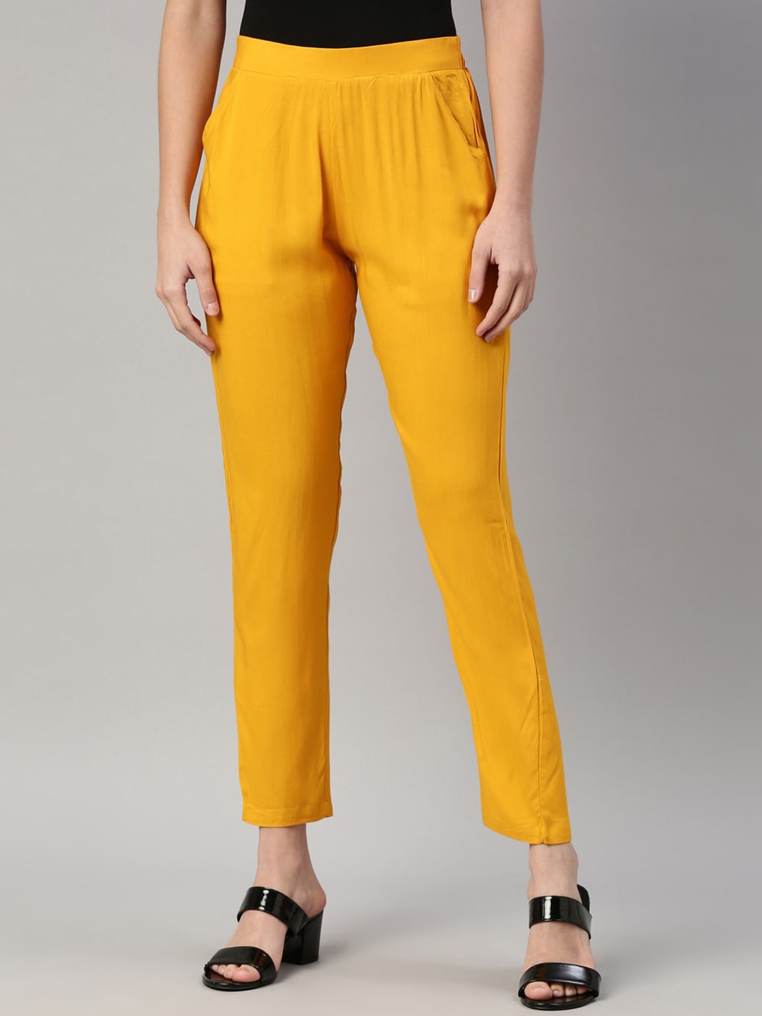 

GOLDSTROMS Women Slim Fit Trousers, Mustard
