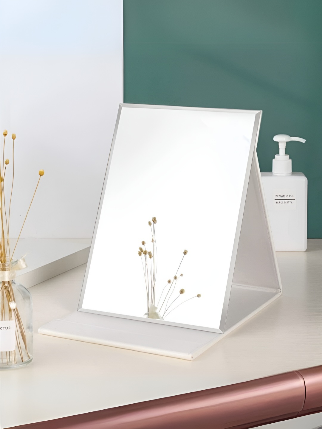 

YELONA White Foldable Table Top Makeup Mirror