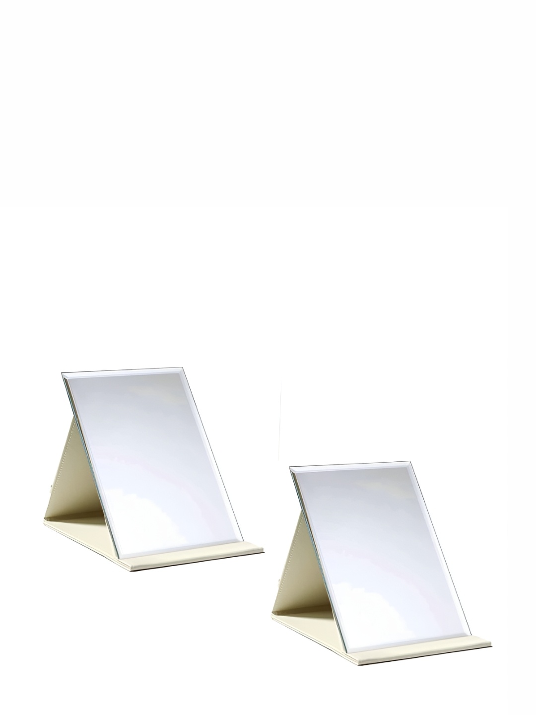 

YELONA White 2 Pieces Foldable Table Top Makeup Mirror