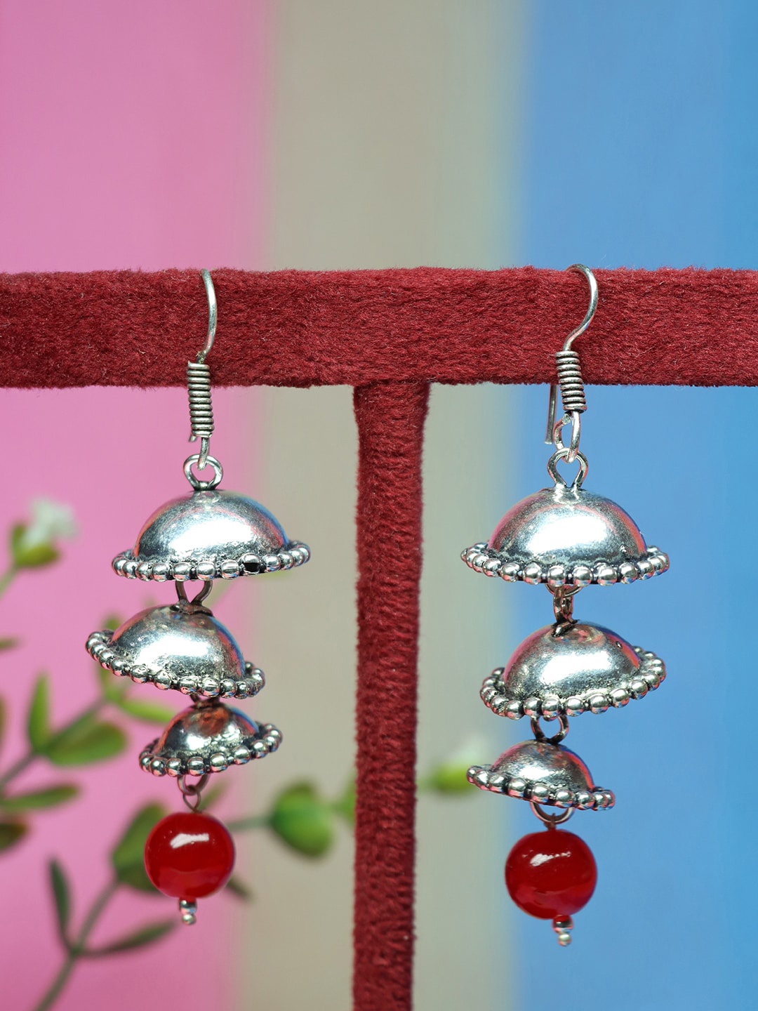 

Ozanoo Silver Plated Beaded Drop Earrings