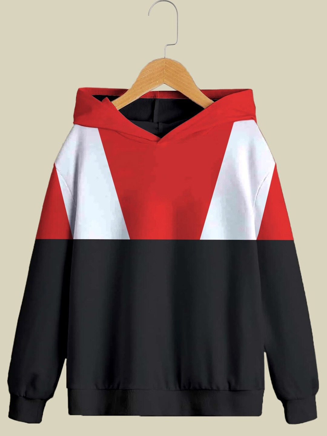 

BAESD Boys Colourblocked Hooded Cotton T-shirt, Red