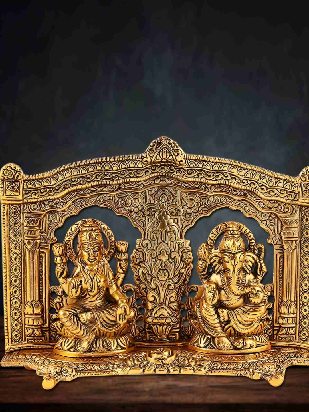 

INTERNATIONAL GIFT Gold-Plated Laxmi Ganesh Idol With Gift Box