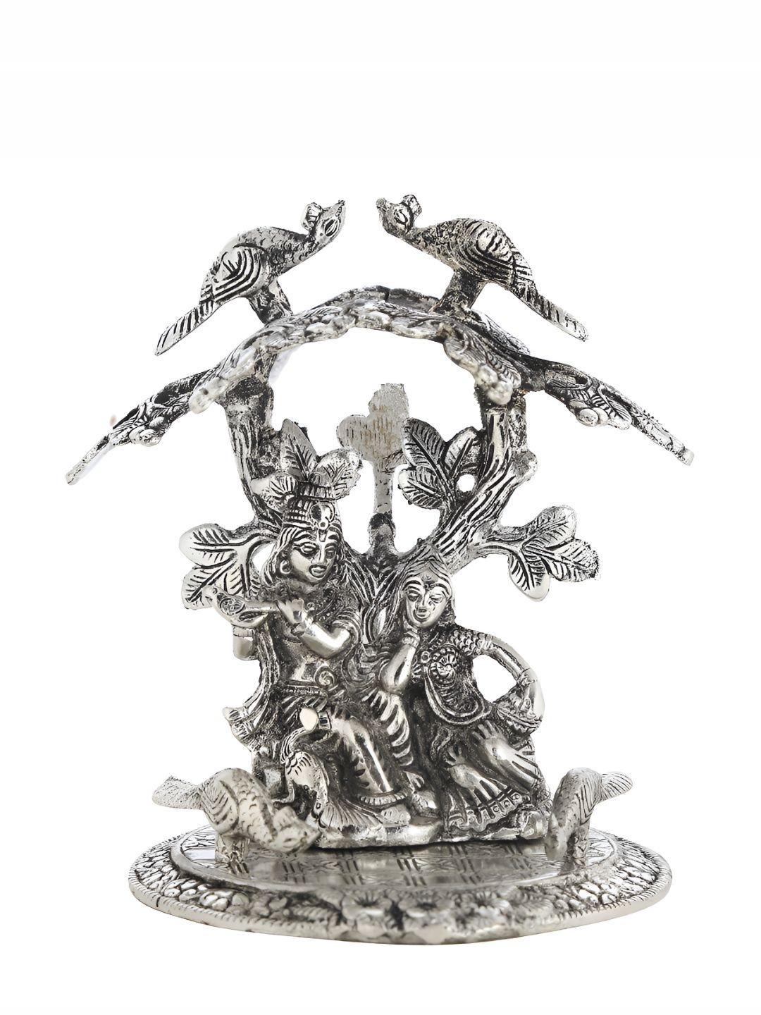 

INTERNATIONAL GIFT Silver-Plated Radha Krishna Tree Idol Gift Box