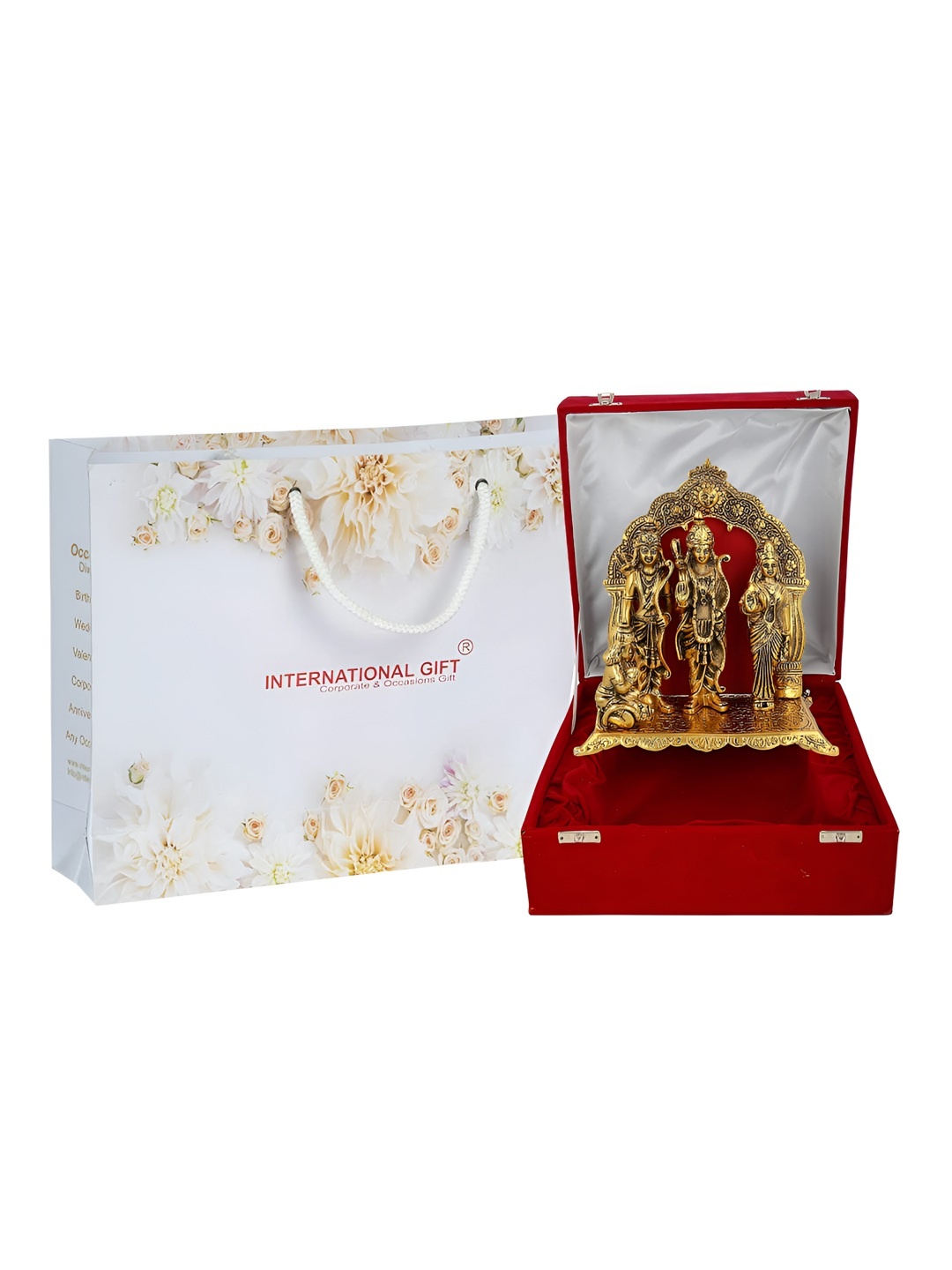 

INTERNATIONAL GIFT Gold Silver-Plated Ram Darbar Idol