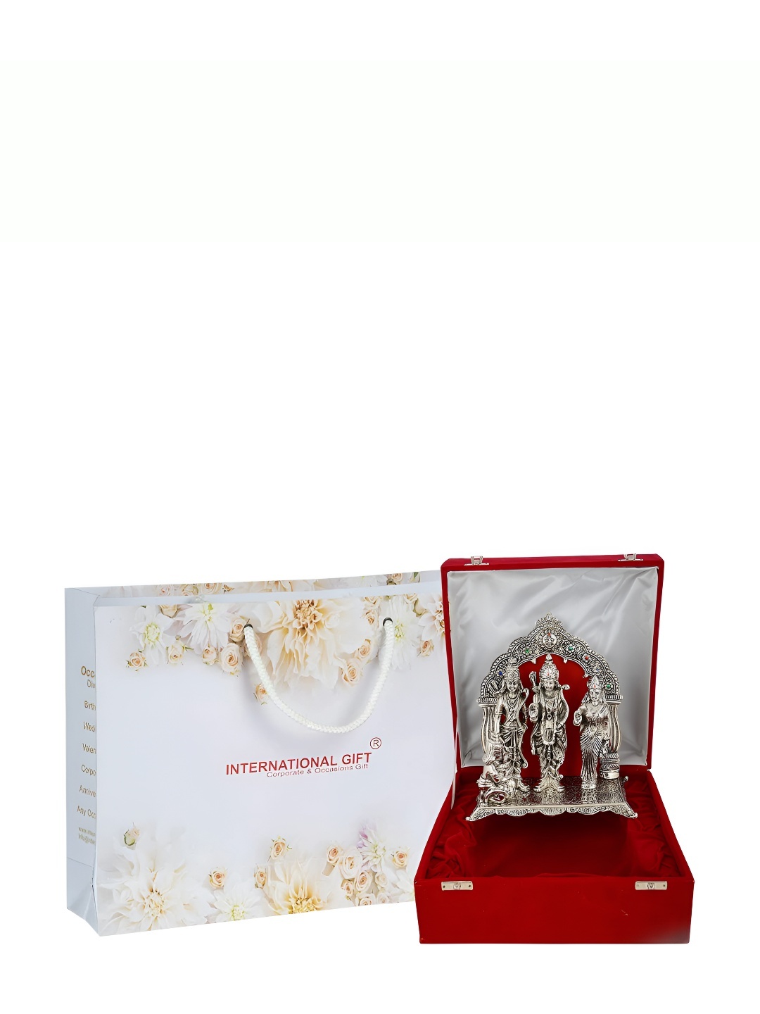 

INTERNATIONAL GIFT Silver-Plated Ram Darbar Idol Home Gift Sets