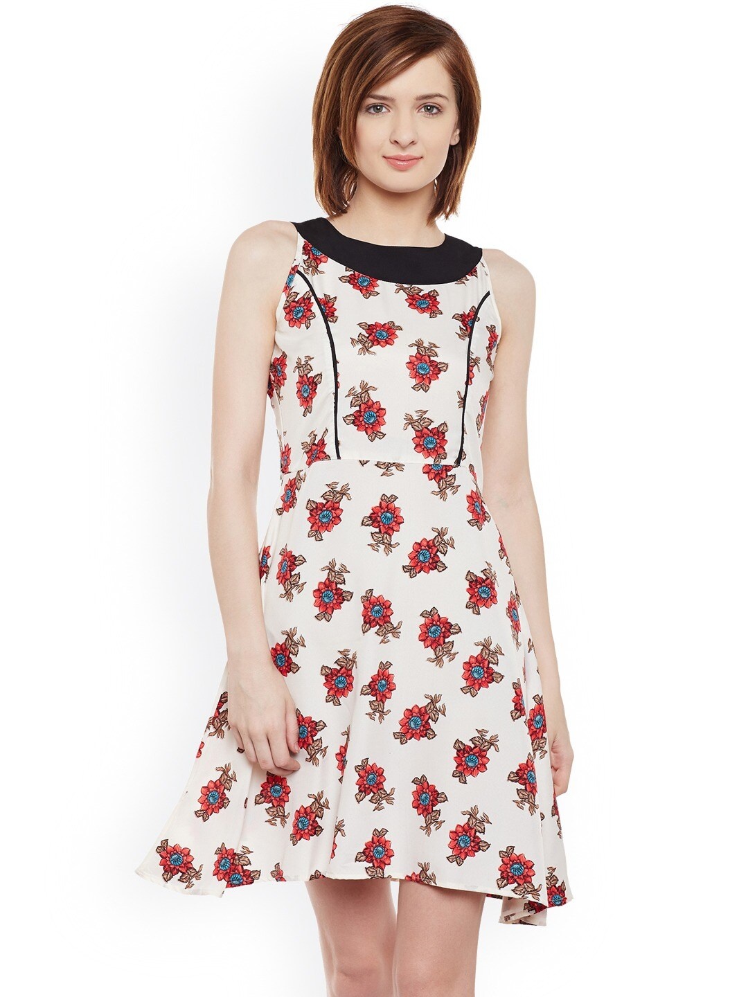 

BAESD Floral Printed Fit & Flare Dress, White