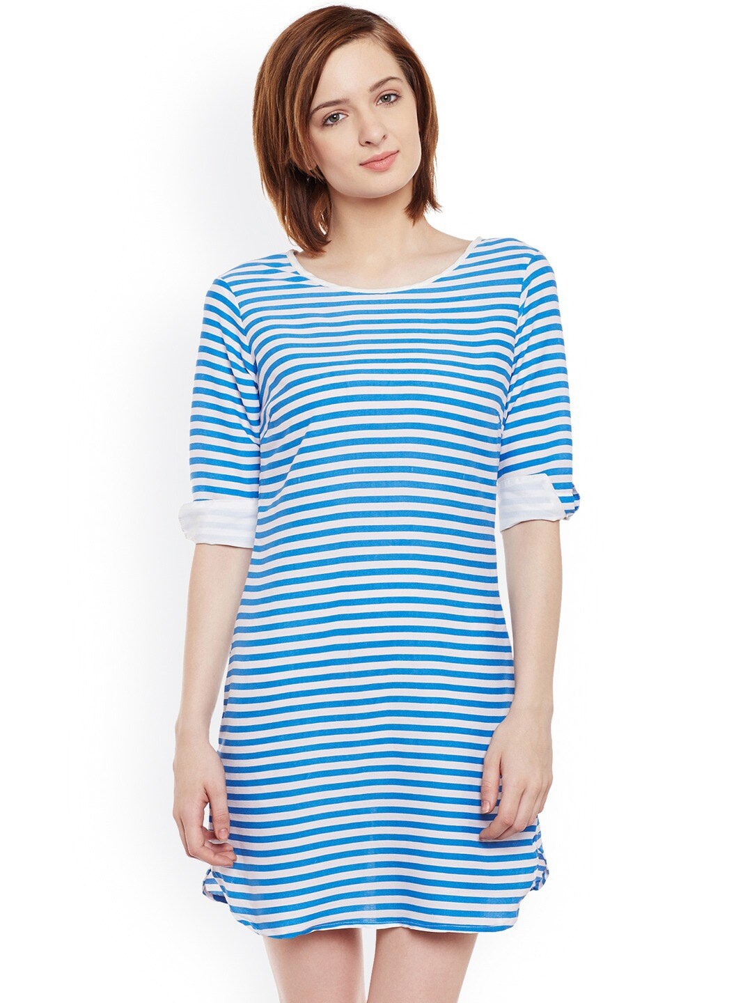 

BAESD Striped T-shirt Mini Dress, Blue