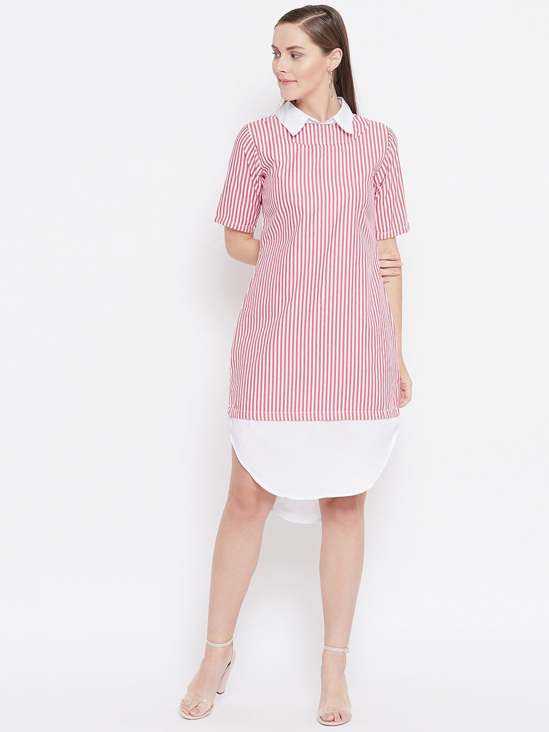 

BAESD Striped A-Line Dress, Pink