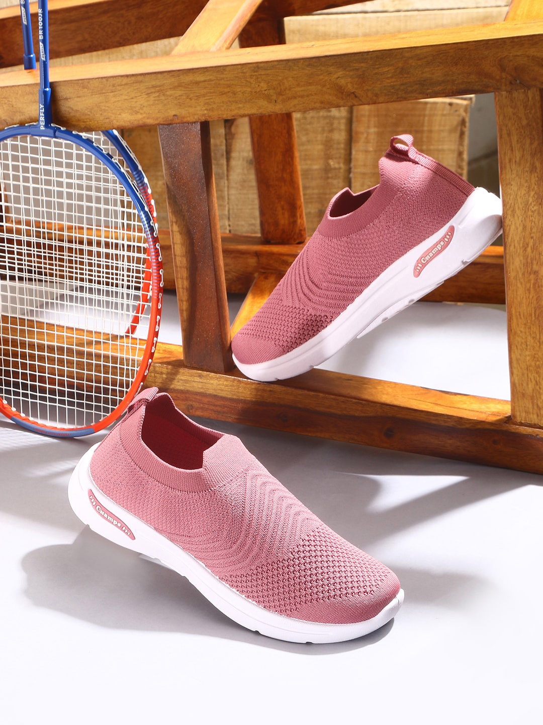 

Champs Women MALAIKA Textured Mesh Lightweight Slip-On Sneakers, Peach