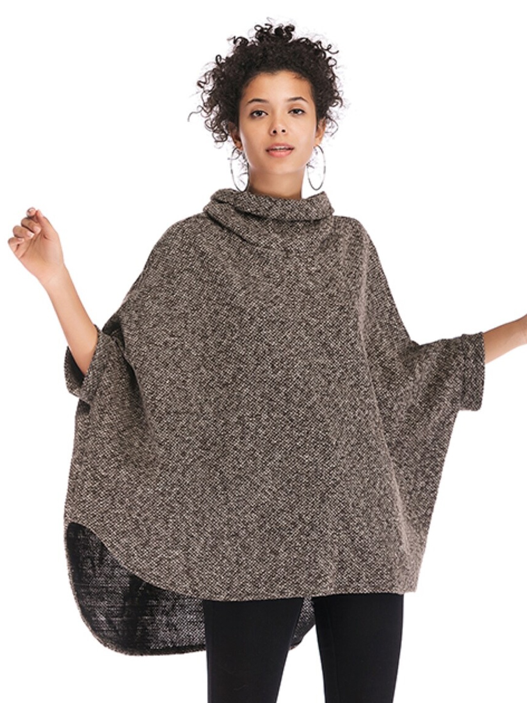 

StyleCast Brown High Neck Poncho