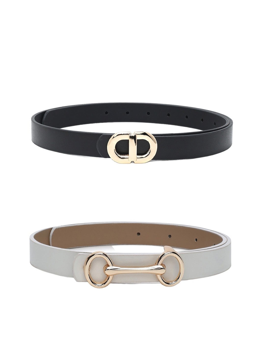 

CRUSSET Women Set Of 2 Wide Belt, Black