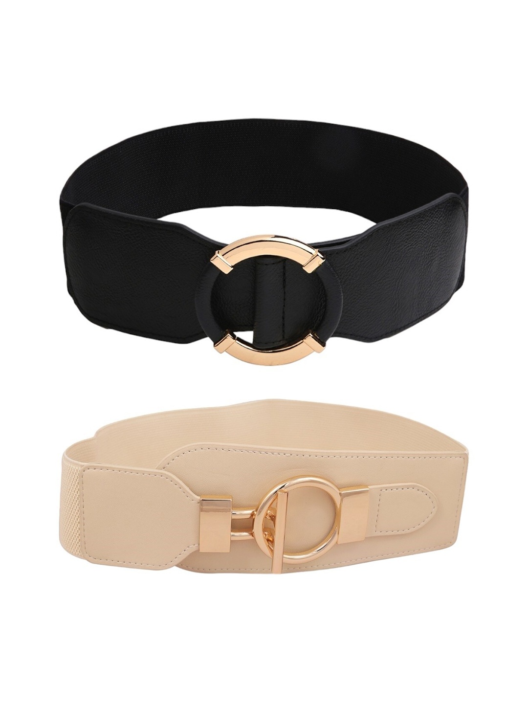 

CRUSSET Women Set Of 2 Stretchable Belt, Black