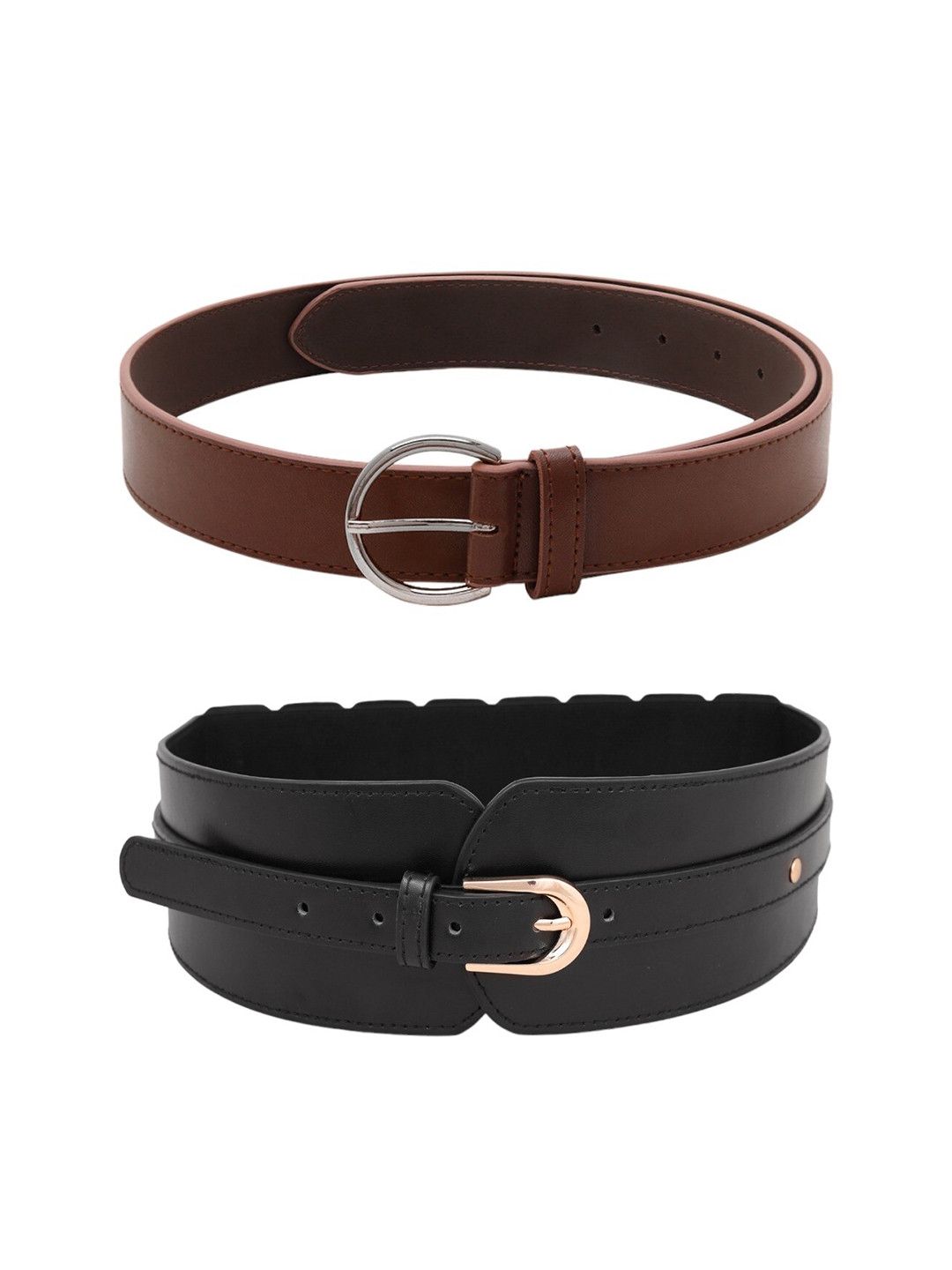 

CRUSSET Women Set of 2 Belts, Black