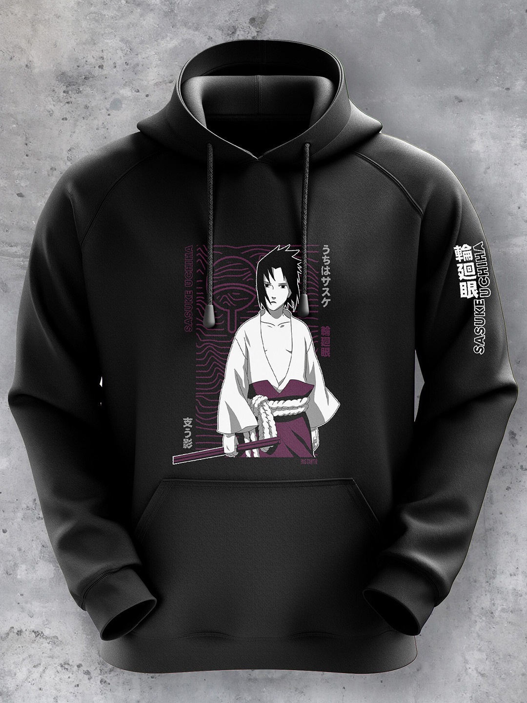 

fanideaz Sasuke Uchiha Printed Hooded Pullover, Black