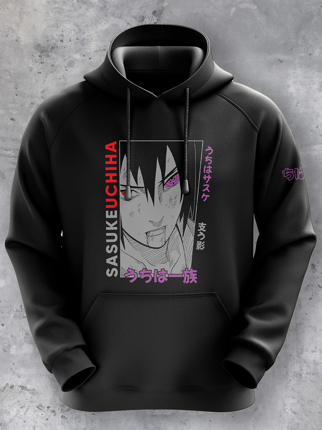 

fanideaz Sasuke Uchiha Printed Hooded Pullover, Black