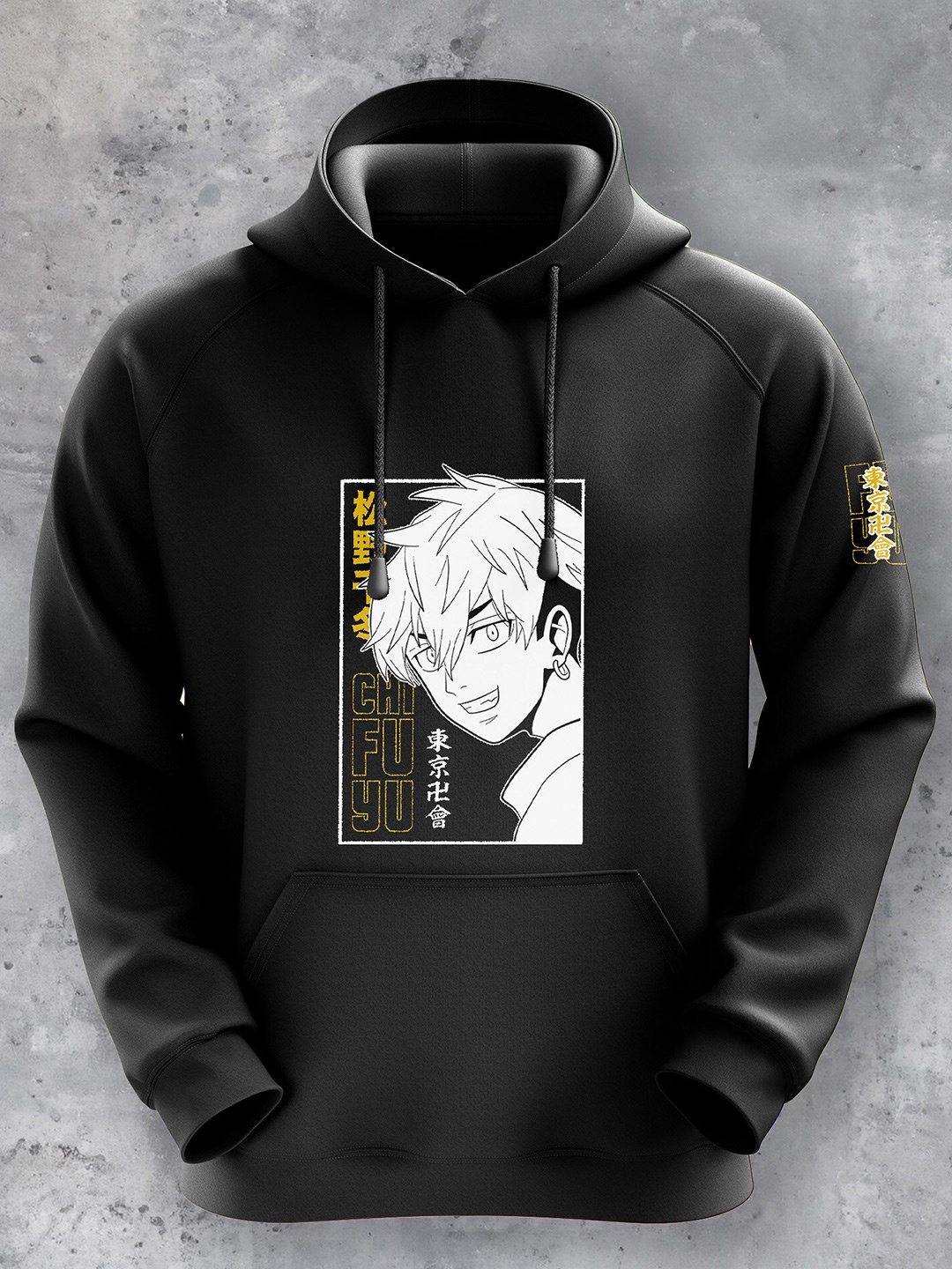 

fanideaz Chifuyu Matsuno Printed Hooded Pullover, Black