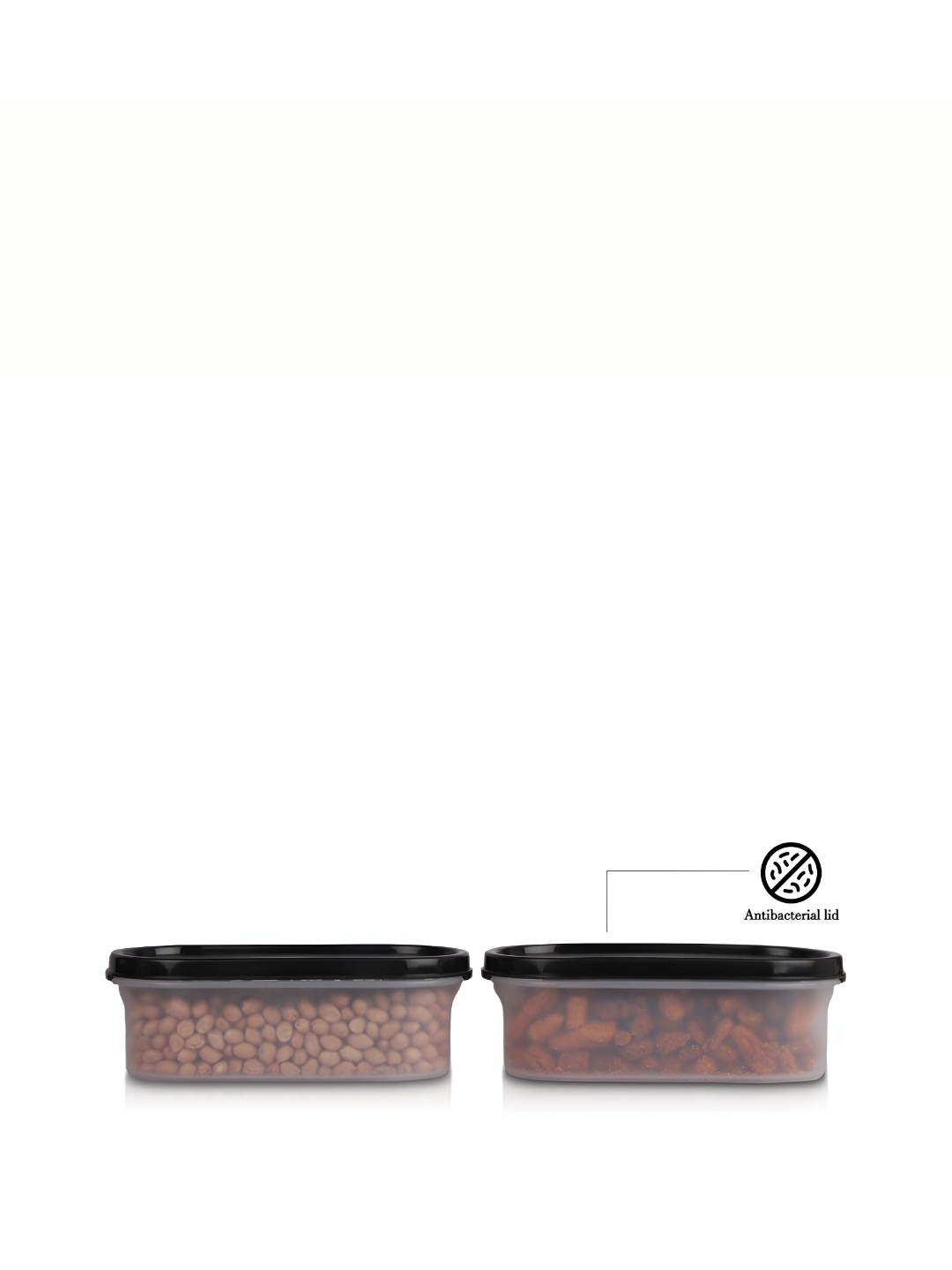 

OMORTEX 2 Pcs Black & Transparent Dishwasher Safe Food Containers - 600 ML Each