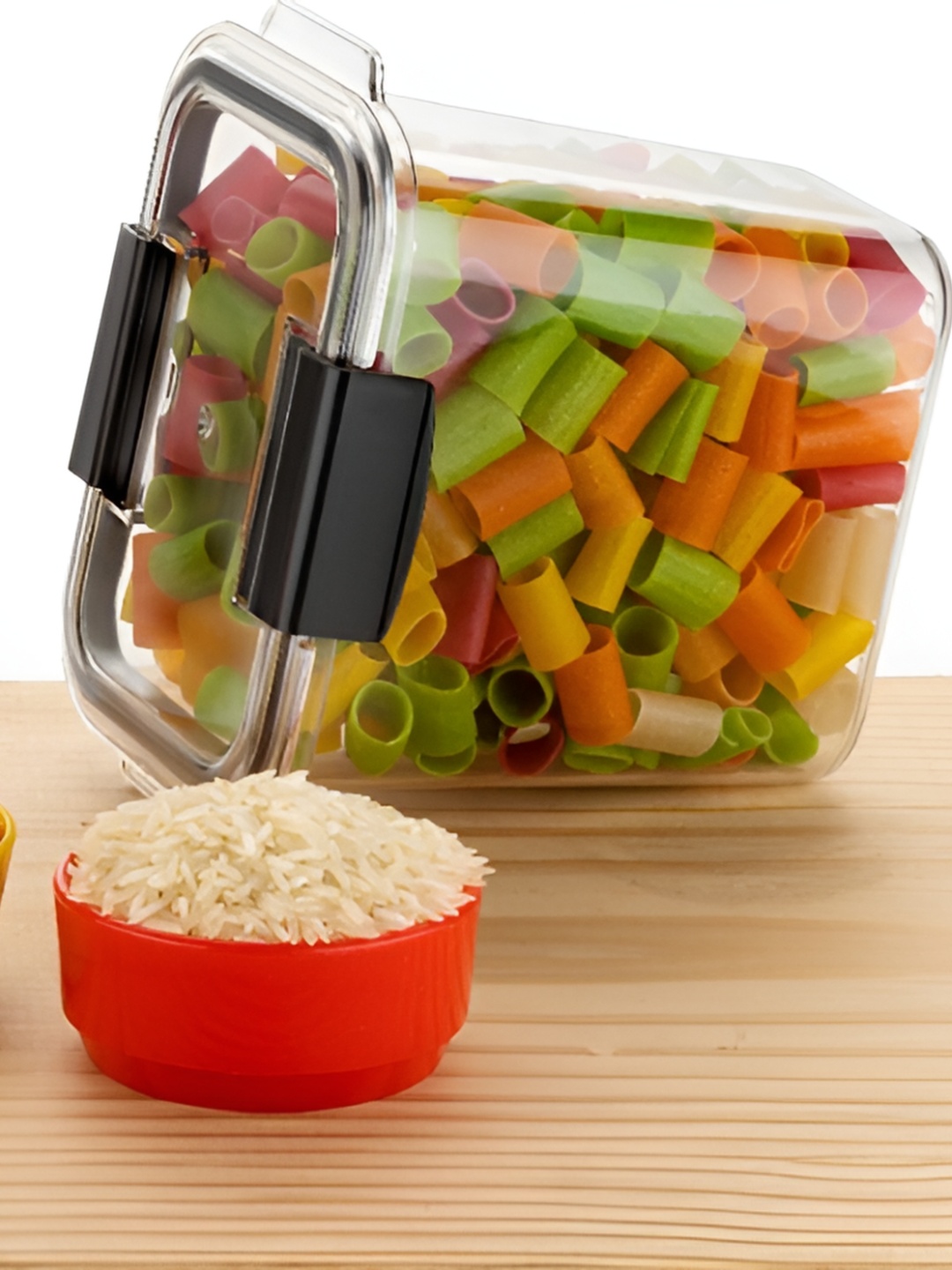 

OMORTEX 2 Pcs Transparent & Black Dishwasher Safe Food Container - 1 L Each