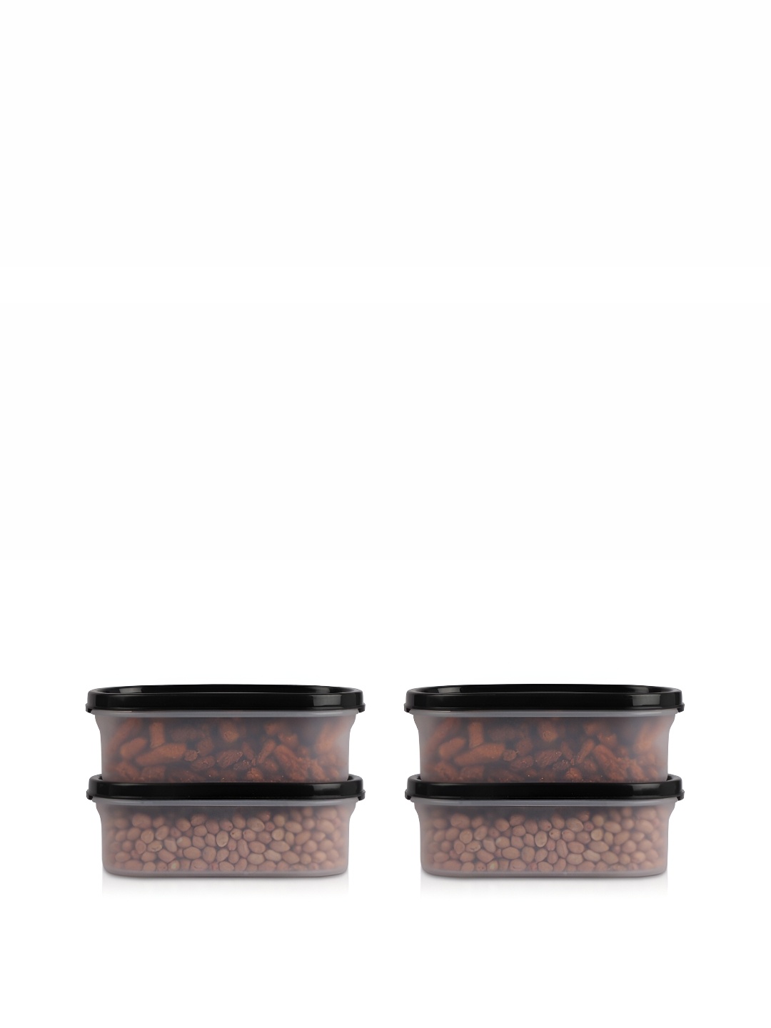 

OMORTEX Transparent & Black 4 Pieces Dishwasher Safe Food Container 500 ml Each