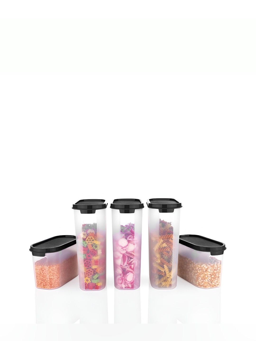 

OMORTEX Transparent & Black Dishwasher Safe Food Container
