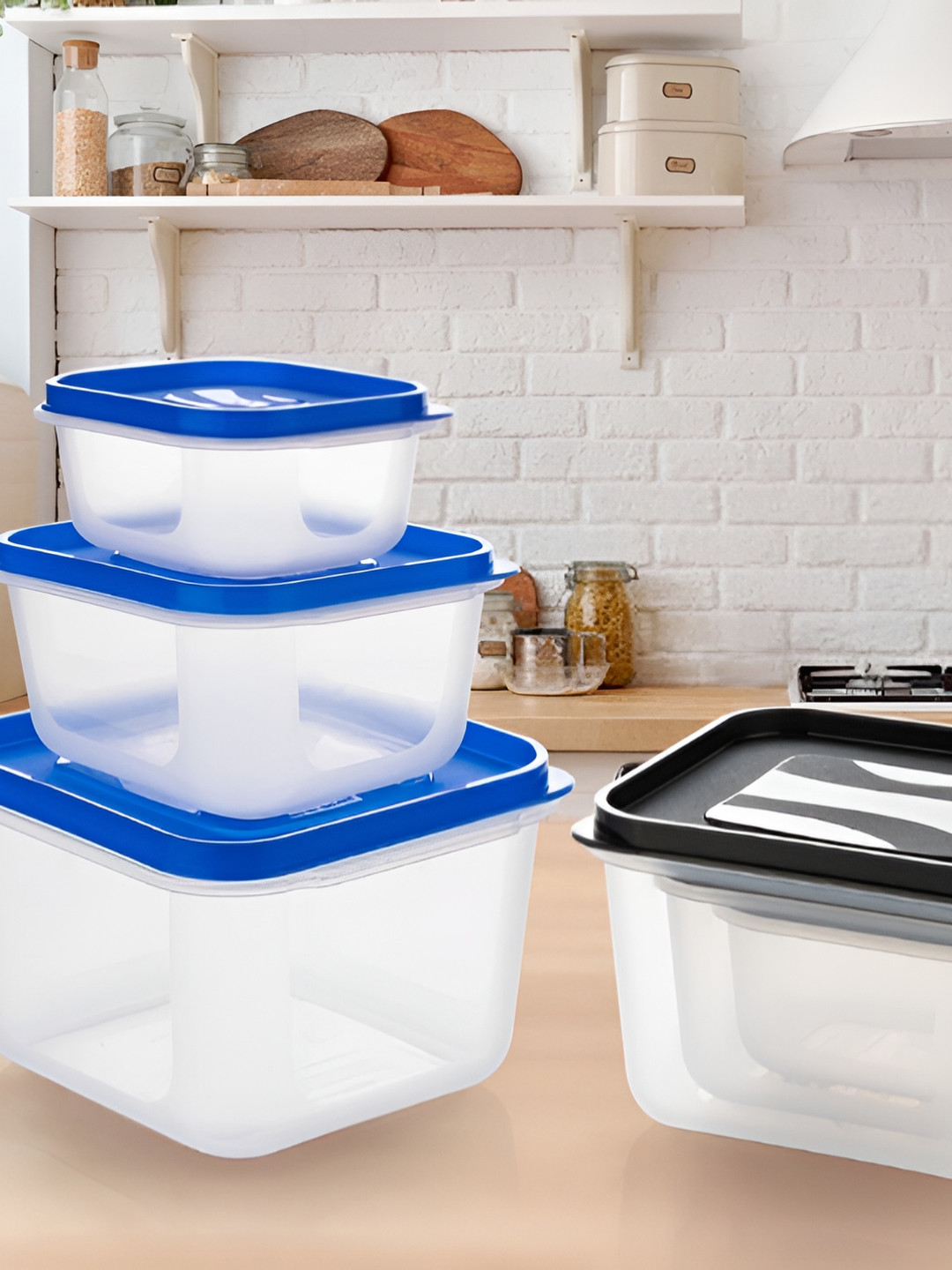 

OMORTEX Black & Transparent 3 Pieces Dishwasher Safe Food Container
