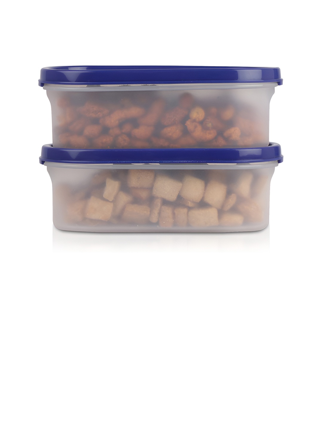 

OMORTEX Transparent & Blue 2 Pieces Dishwasher Safe Food Containers
