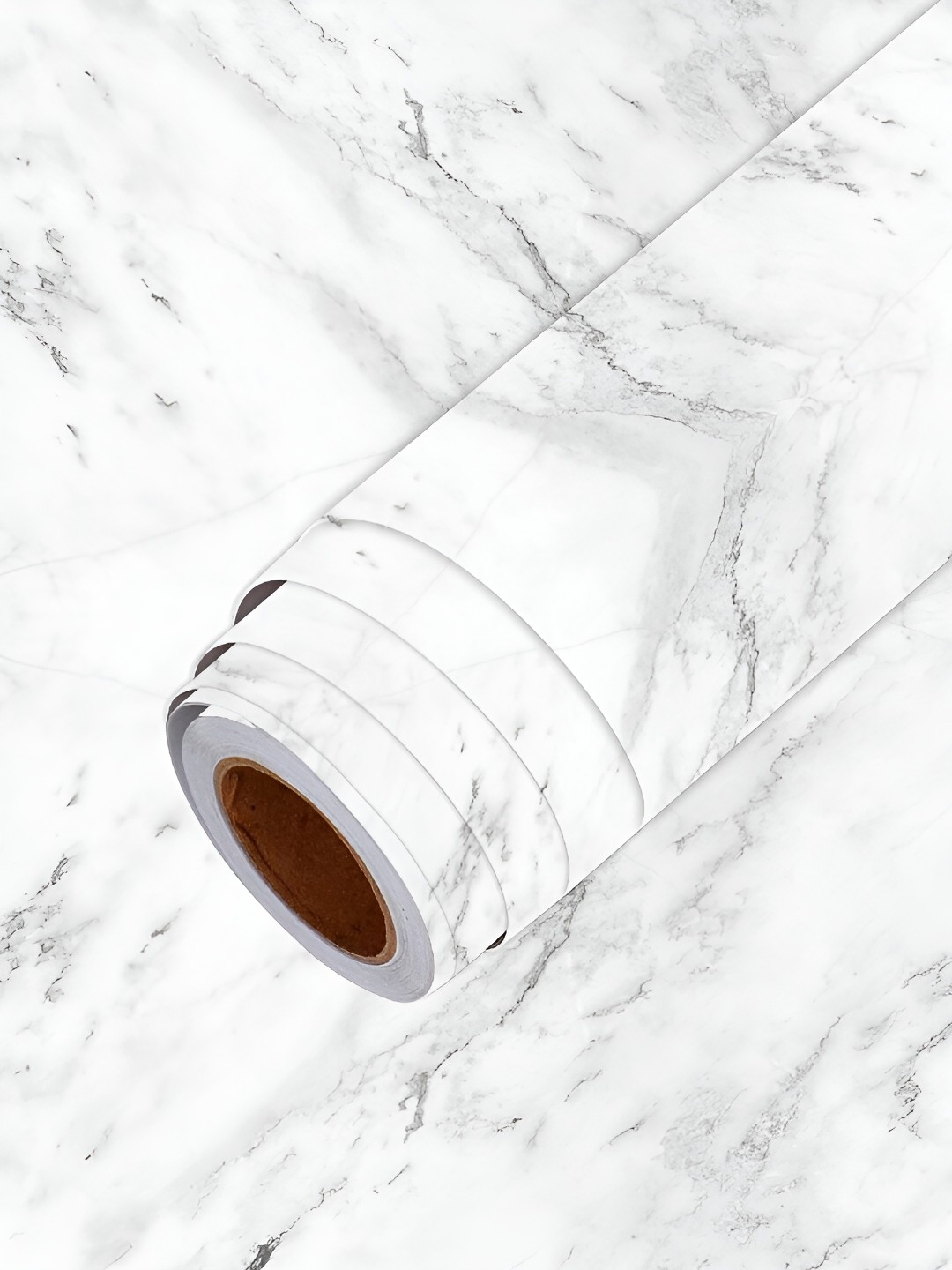 

CVANU White & Grey Marble Glossy Water Proof Shelf Liner Organiser