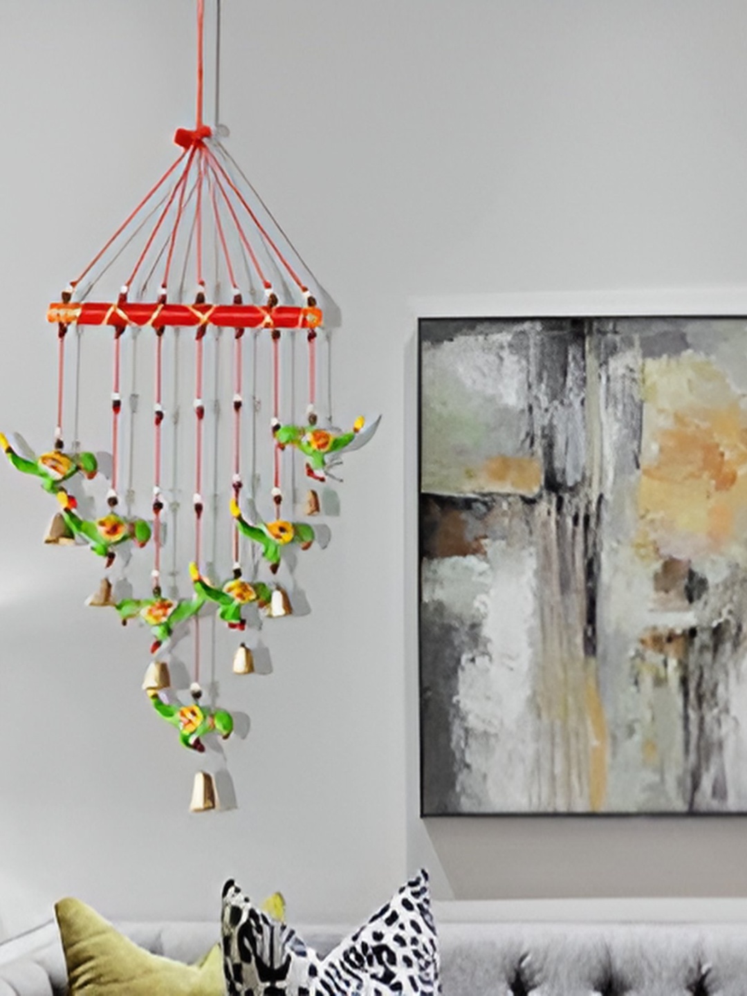 

PALPAL 2 Pieces Green Parrot Wind Chimes