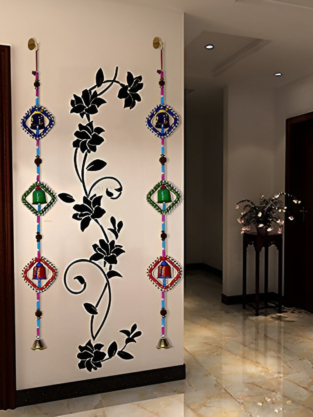 

PALPAL 2-Pcs Green & Blue Self-Designed Wall Hangings