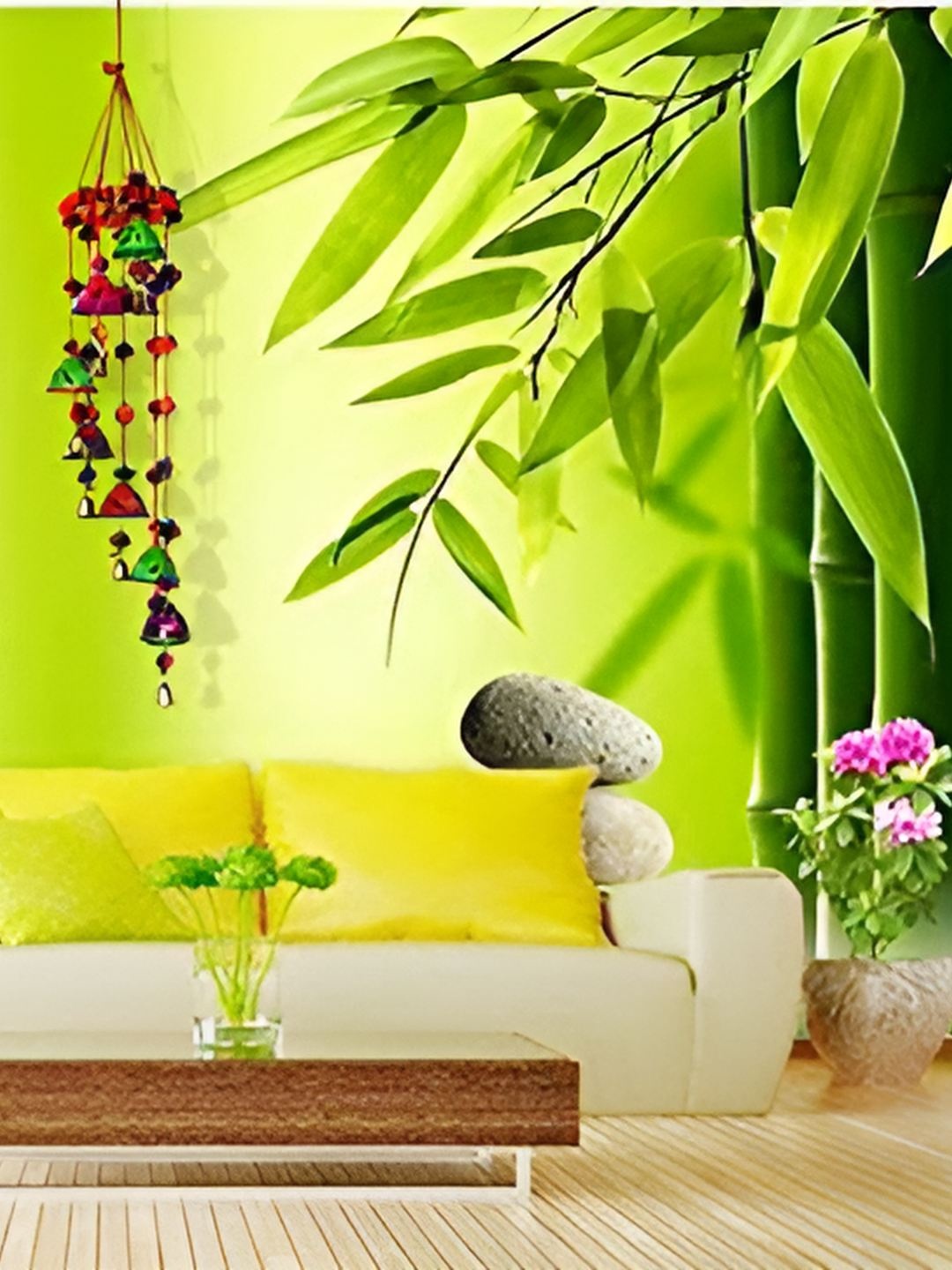 

PALPAL 2 Pieces Green Ring & Umbrella Windchimes