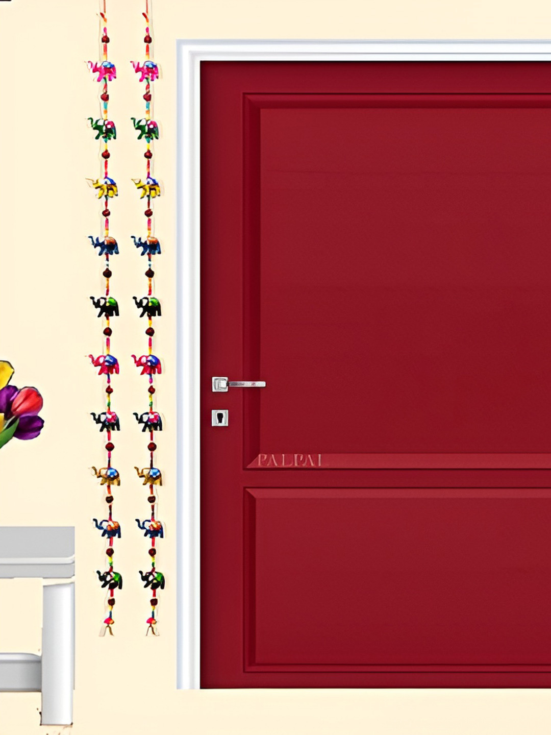 

PALPAL 2 Pieces Green & Yellow Elephant Door Hangings