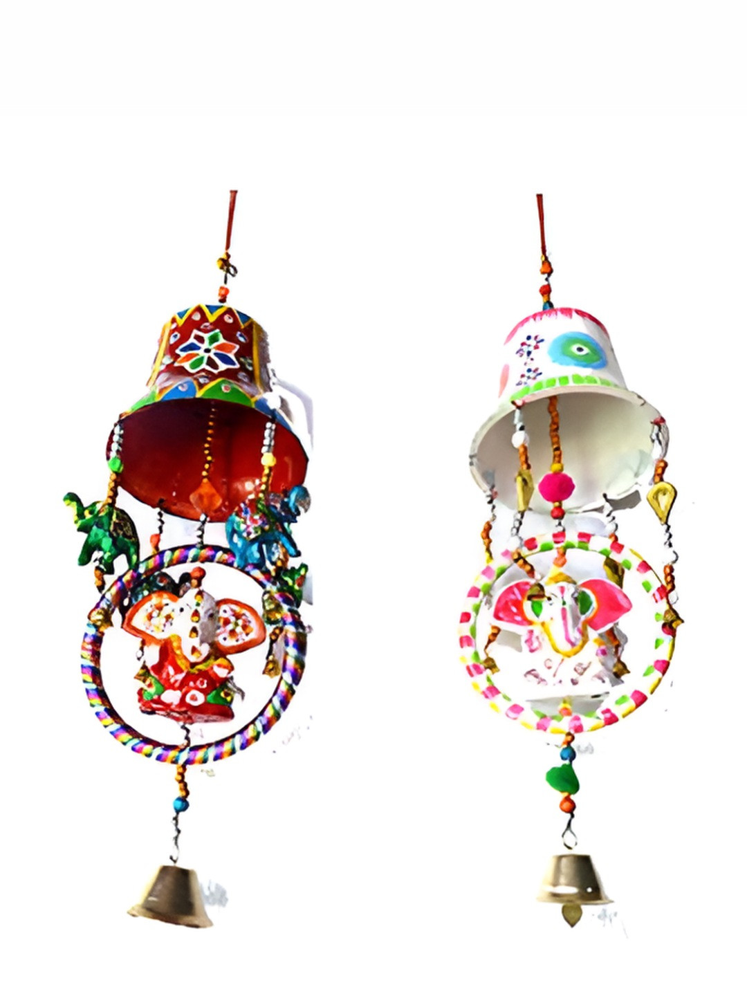 

PALPAL White & Red 2 Pieces Printed Windchimes