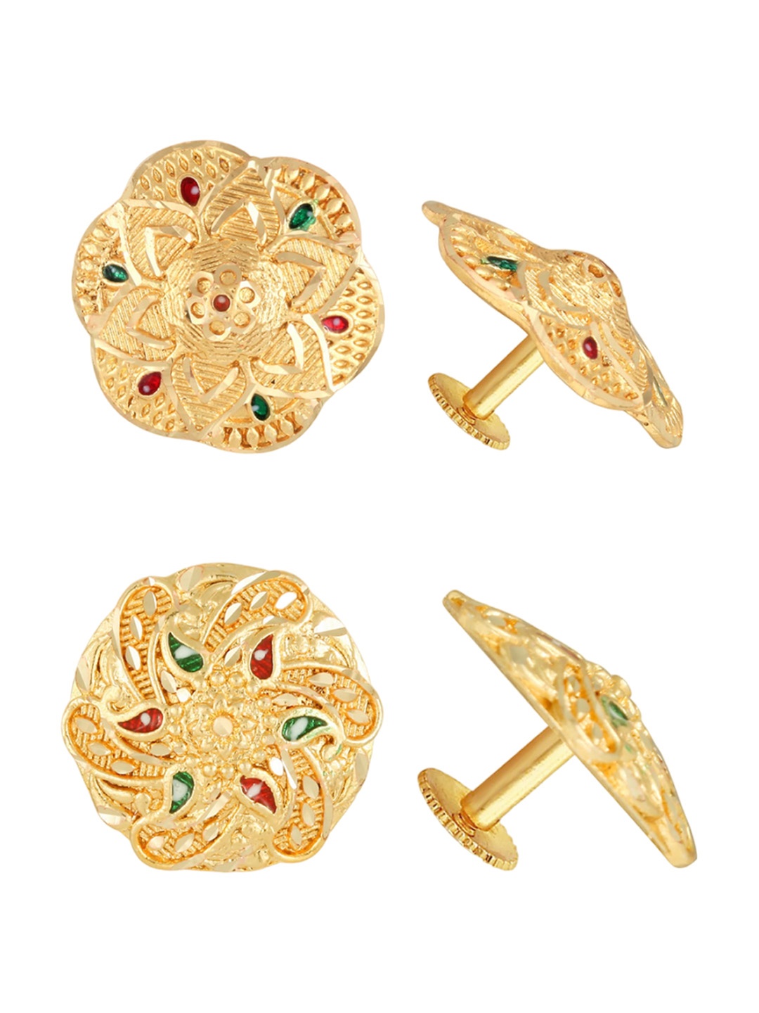 

Vighnaharta Gold Plated Floral Studs Earrings