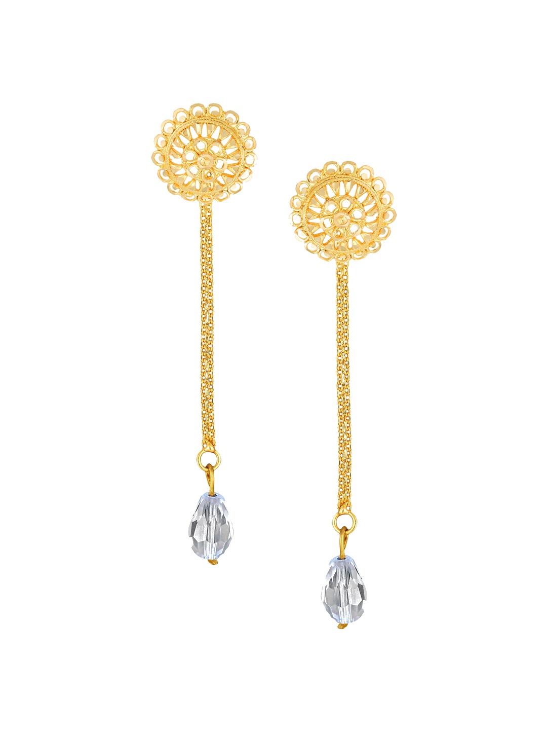 

Vighnaharta Gold-Plated Floral Drop Earrings