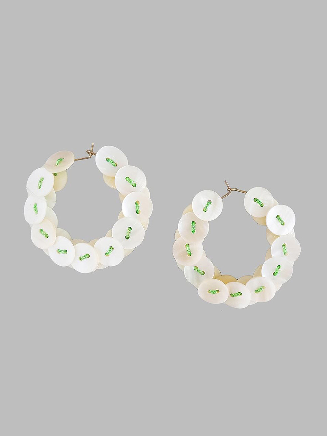 

Rhea White & Green Mother of Pearl Earrings