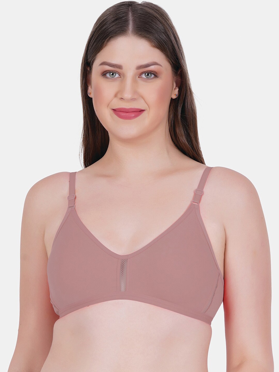 

Reveira Medium Coverage All Day Comfot Cotton Everyday Bra, Pink